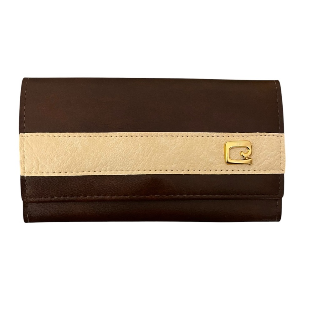 Vintage Star Brand Dark Brown Leather? Trifold Wallet Made in Hong Kong Classic